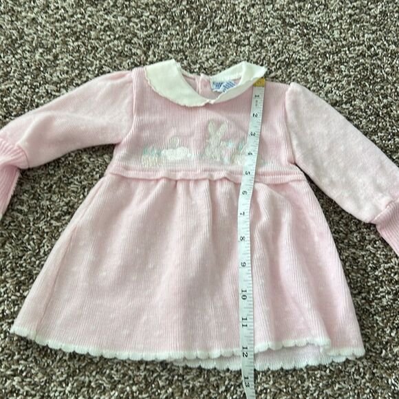 Vintage Carriage Boutique Bunny Pink Baby Girl Sweater Dress - Picture 7 of 12
